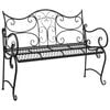 vidaXL Tuinbank 2-Aantal zitplaatsen 114 x 56,5 x 90 cm Staal Zwart