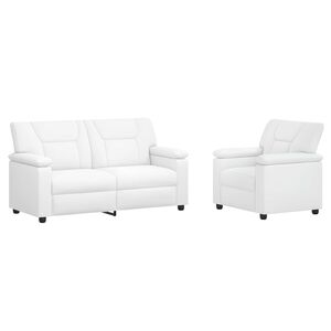vidaXL Bankstel 2 pcs Wit Kunstleer