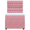 vidaXL Boxspring met matras fluweel roze 100x200 cm