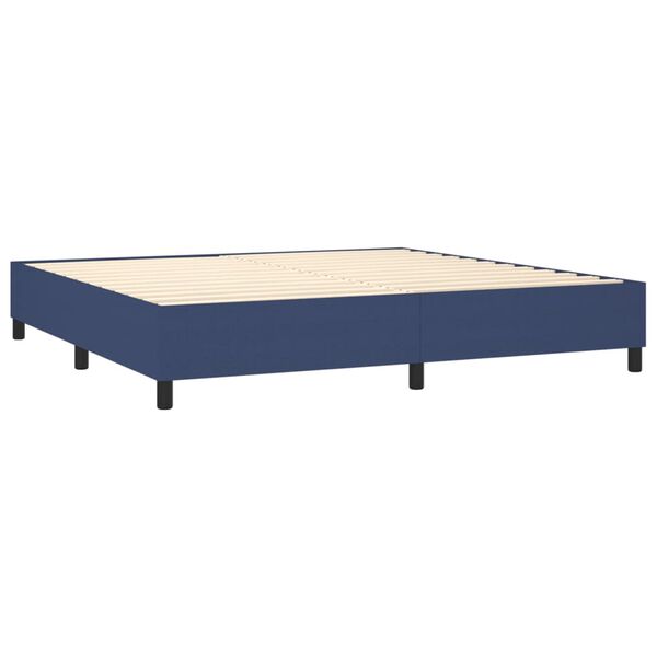 vidaXL Boxspring met matras stof blauw 200x200 cm