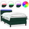vidaXL Boxspring met matras en LED fluweel donkergroen 100x220 cm