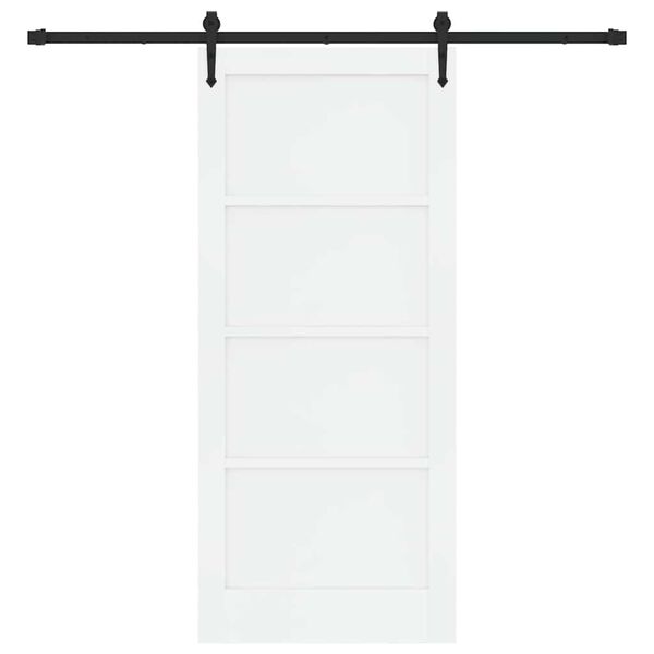 vidaXL Schuifdeur ORKDAL Wit en zwart 86 x 198,5 cm Massief grenenhout