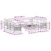 vidaXL Buiten bankenset met kussen 10 pcs Natuurlijk en Lichtgrijs