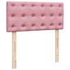 vidaXL Boxspring met matras fluweel roze 90x190 cm