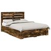 vidaXL Bedframe met lade Gerookt eiken 140 x 200 cm Bewerkt hout