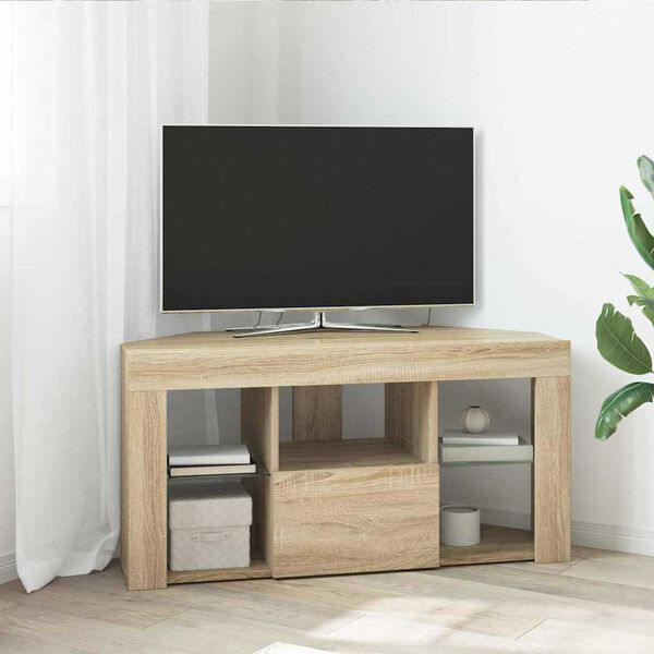 vidaXL Hoek LED TV Kast Sonoma Eiken 100 x 40 x 50 cm Bewerkt hout