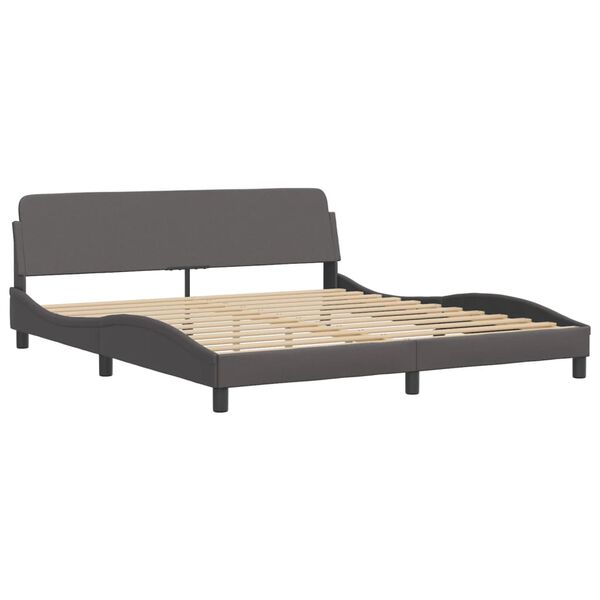 vidaXL Bed "Viana" met matras kunstleer grijs 180x200 cm