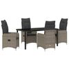 vidaXL Tuin eettafelset 5 st Grijs poly rattan