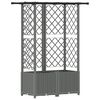 vidaXL Verhoogd Bed met Trellis en Dak Lichtgrijs 124 x 40 x 136 cm PP