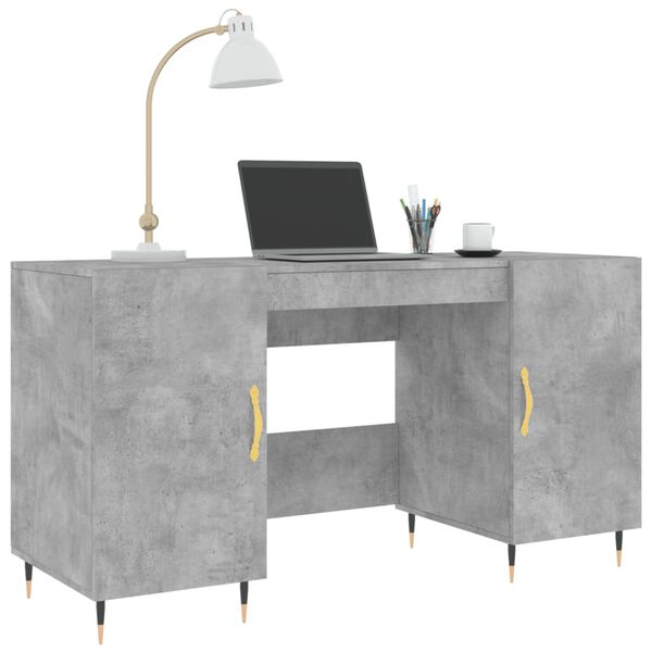 vidaXL Bureau 140x50x75 cm bewerkt hout betongrijs