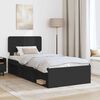 vidaXL Bedframe met hoofdeinde Zwart 90 x 190 cm Massief grenenhout