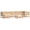 vidaXL 8-delige Loungeset met kussens massief hout