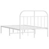 vidaXL Bedframe met hoofdbord metaal wit 120x200 cm