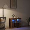 vidaXL LED Sideboard 2 pcs Oudhout 41 x 37 x 67 cm Bewerkt hout