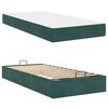 vidaXL Bedframe met matras met matras 2 pcs Groen Fluweel