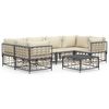 vidaXL 7-delige Loungeset met kussens poly rattan antracietkleurig