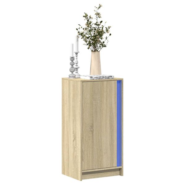 vidaXL Dressoir met LED 42,5x34x85 cm bewerkt hout sonoma eikenkleurig