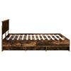 vidaXL Bedframe met hoofdeinde Gerookt eiken 200 x 200 cm Bewerkt hout