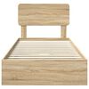 vidaXL Opslag bed met hoofdeinde Sonoma Eiken 90 x 190 cm Bewerkt hout