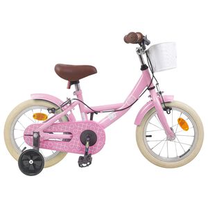 vidaXL Kinderfiets 16 Inch voor 4-6 jaar oud Lichtroze