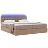 vidaXL Opbergbed met LED met matras Cappuccino 180 x 200 cm Nep Leer