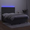 vidaXL Boxspring met matras en LED fluweel donkergrijs 140x190 cm
