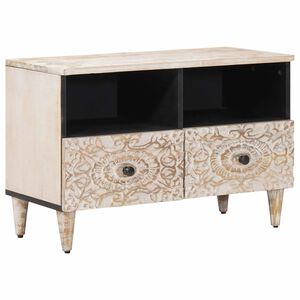 vidaXL TV-kast Wit 70 x 33,5 x 46 cm Massief Mango Hout