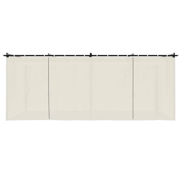 vidaXL Prieel met gordijnen 6x3 m staal crèmekleurig