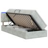 vidaXL LED Opslagbed met Matras Lichtgrijs 90 x 200 cm Fluweel