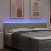 vidaXL LED Hoofdbord met LED-striplichten Lichtgrijs 180 cm Polyester