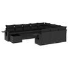 vidaXL 11-delige Loungeset met kussens poly rattan zwart