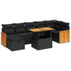vidaXL 5-delige Loungeset met kussens poly rattan zwart