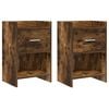 vidaXL Nachtkastjes 2 pcs Gerookt eiken 40 x 30 x 60 cm Bewerkt hout