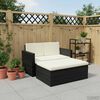 vidaXL 2-delige Loungeset met kussens poly rattan zwart