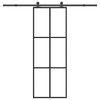 vidaXL Schuifdeur met beslag 76x205 cm ESG-glas en aluminium