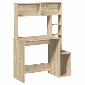 vidaXL Bureau met schappen 100x45x140 bewerkt hout sonoma eikenkleur