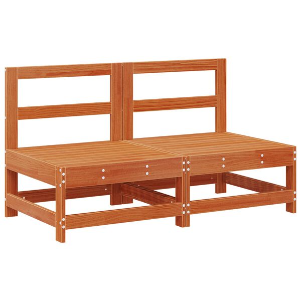 vidaXL Tuin Midden Sofa Massief grenenhout Wasbruin 124 x 62 x 70,5 cm