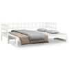 vidaXL Slaapbank uitschuifbaar massief grenenhout wit 2x(90x200) cm