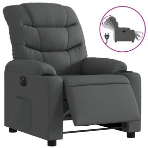 vidaXL Fauteuil elektrisch verstelbaar stof donkergrijs