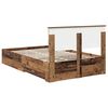 vidaXL Bedframe met hoofdeinde Oudhout 120 x 190 cm Bewerkt hout