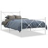 vidaXL Bedframe met hoofd- en voeteneinde metaal wit 100x200 cm