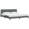 vidaXL Bed met matras "Hanko" stof donkergrijs 200x200 cm