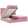 vidaXL Ottoman bed met matrassen en LED's 160x200cm fluweel roze