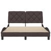 vidaXL Bedframe zonder matras 120x200 cm stof donkerbruin