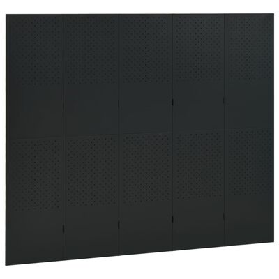 vidaXL Kamerschermen 2 st met 5 panelen 200x180 cm staal zwart
