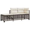 vidaXL 3-delige Loungeset met kussens poly rattan bruin