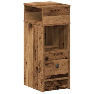 vidaXL Nachtkastje met lade 25x31x66 cm oud houtkleurig