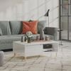 vidaXL Salontafel 90x60x35 cm bewerkt hout hoogglans wit
