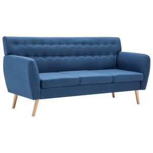 vidaXL Driezitsbank 172x70x82 cm stof blauw