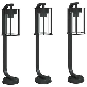 vidaXL Vloerlamp voor buiten 3 st 60 cm roestvrij staal zwart